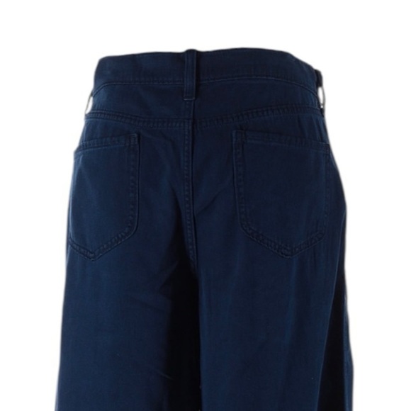 Banana Republic Wide Leg Cargo Jeans 12 NWT Navy Cotton Twill High Rise Utility - Picture 4 of 10